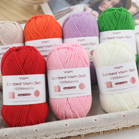 High Quality Combed Milk Cotton Yarn 5 Ply Crochet Yarn for Hand Weaving Soft Breathable Knitting Thread for Sweaters