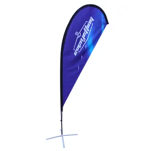 Aangepaste Promotionele Buitenreclame Druppelvlag Met Aangepaste Logo Polyester Traan Strand Vliegende Windvlag Sport En Evenement