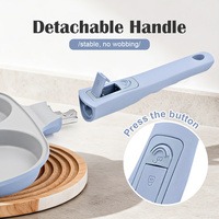 Poêle à omelettes en aluminium moulé sous pression à 4 trous OEM, revêtement céramique antiadhésif, poignée amovible, poêle à œufs, compatible four