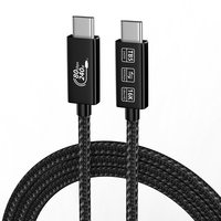 Cable USB-C Thunderbolt 5 de Alta Velocidad de 80G, Tipo C, 5A, Carga Rápida PD, Conductor de Cobre Puro, Revestimiento de Nailon Trenzado para Cámara y Computadora