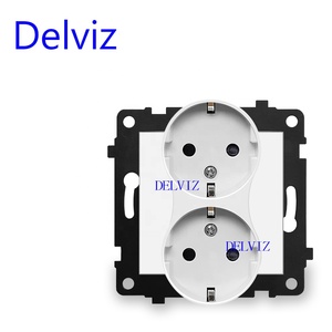 Pannello in vetro bianco Delviz, presa di ricarica rapida USB C, presa elettrica doppia presa EU, interruttore per applique da parete fai da te presa a muro <span class=keywords><strong>Schuko</strong></span> - Product Image 4