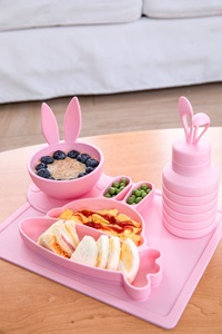 Fournitures d'alimentation en Silicone à aspiration divisée, assiettes de bol pour bébés, enfants en bas âge - Product Image 5