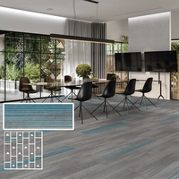 Premium Akustik 25x100cm Modüler Halı Karoları İnce Çevre Dostu Modern Gürültü Azaltıcı Ticari Ofis Halısı Bakım Evi Otel