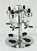 Distributeur de spiritueux rotatif 4 bouteilles en alliage d'aluminium écologique pour whisky, bourbon, vodka, gin – Accessoires de bar à domicile