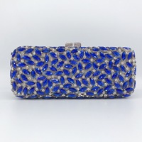 Großhandel Fabrik Luxus langkettige Cross body Kristall Strass Party Clutch Rechteck Form Frauen Abend tasche