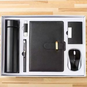 Luxury Personalized Combination Business Gift Set Includes Stainless Steel Vacuum <b>Cup</b> Pen USB Flash Drive Name Card Holder Mouse - Product Image 1