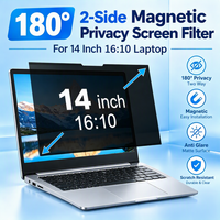 Filtre d'écran de confidentialité magnétique de 14 pouces 16:10 pour ordinateur portable, amovible à 180° °   Protection d'écran anti-espion et anti-reflet, vente en gros d'usine, OEM