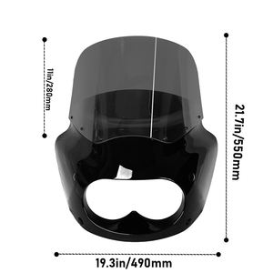 ダイナ・ファットボブ（08-17）用クラブスタイルフェアリング、11-13-15インチウィンドシールド付き - Product Image 4