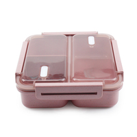 Boîte à collation étanche en plastique à 3 compartiments écologique Conteneur à lunch Boîte à lunch Bento en silicone Nourriture pour enfants