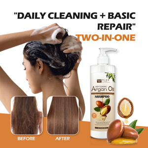 Shampoo hydratant à l'huile d'argan de qualité supérieure 500 ml contenant des extraits de plantes <span class=keywords><strong>pour</strong></span> <span class=keywords><strong>cheveux</strong></span> secs, aide à renforcer les <span class=keywords><strong>cheveux</strong></span> faibles et cassants, marque privée - Product Image 6