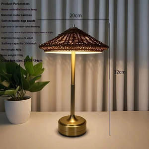 Lámpara de Mesa LED Recargable, Diseño Único, Lámpara de Escritorio Inalámbrica, Luz Nocturna Pastoral para Dormitorio, Comedor, Sala de Estar, Estudio - Product Image 1