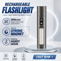 Lampe torche LED zoomable en gros, haute luminosité, rechargeable USB-C, avec crochet magnétique, 7 modes, éclairage de travail, camping, urgence