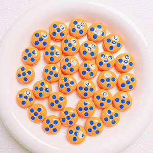 Perles acryliques de chaîne de téléphone portable pour bricolage, palette de couleurs rondes et plates, perles en vrac pour des conceptions créatives - Product Image 4