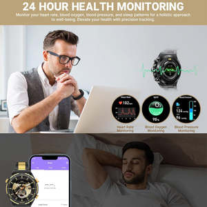 Set Smartwatch da <span class=keywords><strong>Uomo</strong></span> Premium Remax Rotondo IP67, <span class=keywords><strong>Orologio</strong></span> Fitness Tracker con <span class=keywords><strong>Touch</strong></span> <span class=keywords><strong>Screen</strong></span>, Impermeabile - Product Image 2