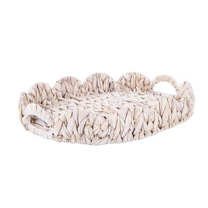 Panier de rangement en paille tressée nordique, rectangulaire, blanc, fait main, pour la décoration de la maison, les cosmétiques, les collations, le pain, l'organisation - Product Image 1