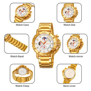 Skmei 9344 Gold or silver Men Watch Quartz Fashion Stainless Steel <b>Band</b> Watch for 3ATM Waterproof Guangzhou <b>Wristes</b> Wholesale - Product Image 3