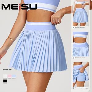 Conjunto de ropa deportiva de 2 piezas para mujer Top de Sujetador deportivo sin costuras + falda de tenis acampanada con pantalones cortos, ideal para entrenamiento y fitness de verano