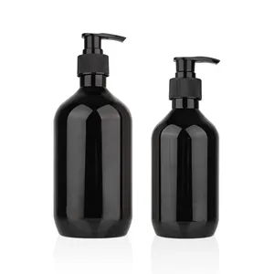 Botol Plastik Hitam Mengkilap, Pompa Botol Sampo Hitam Mengkilap 250Ml 300Ml 500Ml 1L