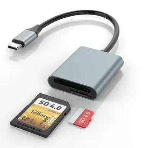 Justlink-Lector de tarjetas SD portátil, 2 en 1, tipo C, cable adaptador OTG, convertidor de datos externo TF4.0, SD4.0, interfaz USB, 2 en 1