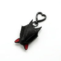 Cadeaux promotionnels transfrontaliers : Porte-clés créatif léger en fausse fourrure douce, motif chauve-souris noire mignonne pour bébé