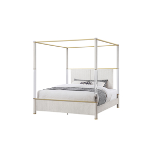 Modern King Oak Four Post Soft <b>Bed</b> with Adjustable <b>Convertible</b> Features - Product Image 5