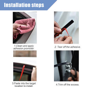 साउंडप्रूफ मल्टी-आकार बी-रबर कार दरवाजा वेदरस्ट्रिप स्व-चिपकने वाला वाटरप्रूफ - Product Image 5
