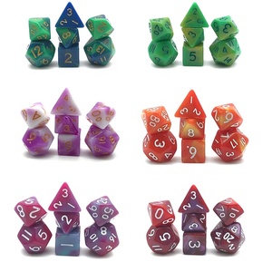 Acrílico Mini 7 Die Polyhedral RPG DND Multi <span class=keywords><strong>Color</strong></span> <span class=keywords><strong>Dice</strong></span> <span class=keywords><strong>Set</strong></span> con bolsa de terciopelo - Product Image 5
