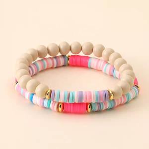 Pulsera con cuentas de madera para mujer, brazalete con <span class=keywords><strong>letras</strong></span> bohemias personalizadas - Product Image 5