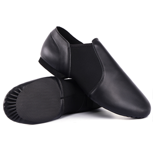 Chaussures de jazz plates en cuir véritable Dynadans Professional unisexes, tailles US 4-13, doublure en coton souple, faciles à enfiler, pour la danse, adultes et enfants. - Product Image 5