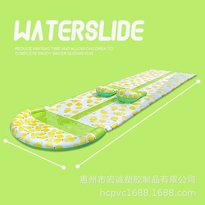 Toboggan aquatique gonflable pour enfants, tapis de jeu d'été en PVC pour pelouse extérieure avec imprimé citron, capacité 100-500 kg - Product Image 2