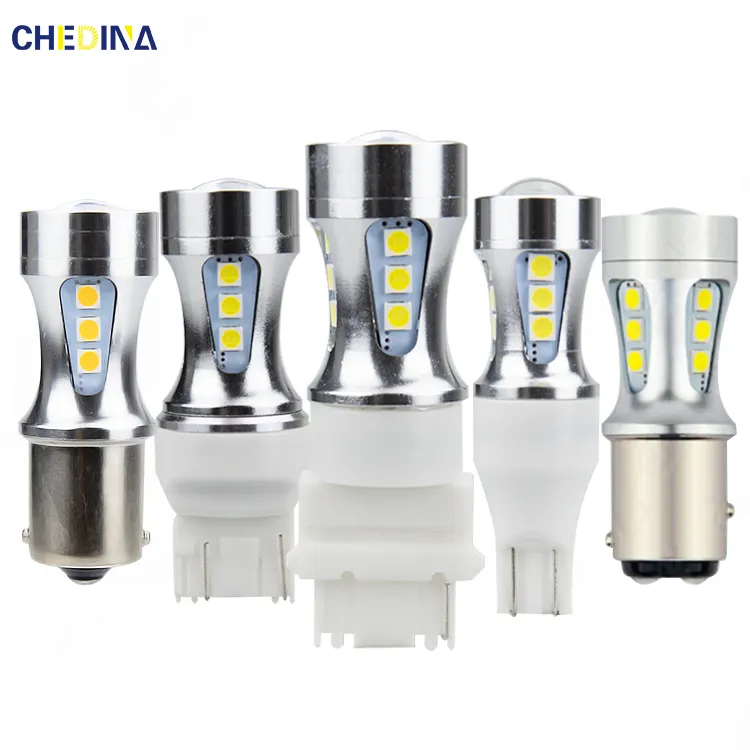 Chedina 18SMD 3030 1156 1157 T20 LED 백업 브레이크 안개 꼬리 전구