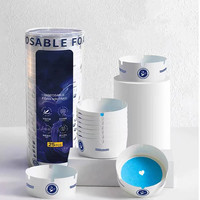 Biologisch Abbaubarer Tragbarer Runder Papier-Aschenbecher mit Gel, Auslaufsicher und Rauchfrei, für Auto, Camping & Zuhause