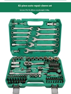 Jeu de douilles métriques combinées 82/151 pièces OEM Everich avec clé à cliquet à dégagement rapide, rallonges et adaptateurs, pour réparation automobile, en coffret rigide - Product Image 5