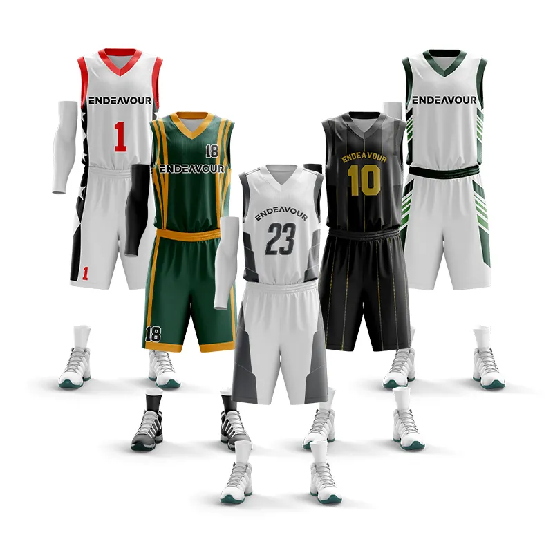 Hot Sales Embroidery Mesh Basketball kits Custom Logo Basketball Wear