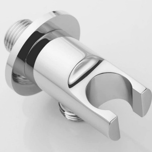 Wall Supply Elbow with <b>Hand</b> Shower Holder Brass 1/2 Inch Shower Hose Connector Round Wall Mount Drop Union Water Outlet - Product Image 4