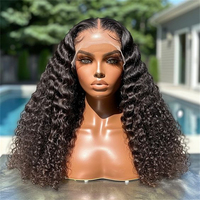 Perruques sans colle prêtes à porter, en cheveux humains vietnamiens bruts, lisses naturels, avec fermeture en dentelle transparente, pour femmes noires