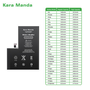 Kara Manda Factory OEM <span class=keywords><strong>Batterie</strong></span> de téléphone portable haute capacité pour <span class=keywords><strong>iPhone</strong></span> 5 5s 5c 6 6s 7 8 Plus X <span class=keywords><strong>XR</strong></span> XS MAX 11 12 13 14 Pro Max SE - Product Image 6
