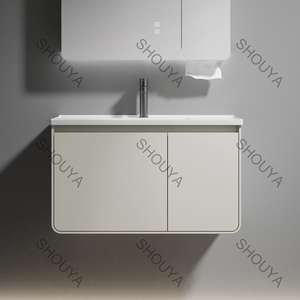 Meuble-lavabo mural en contreplaqué pour <span class=keywords><strong>salle</strong></span> <span class=keywords><strong>de</strong></span> <span class=keywords><strong>bain</strong></span> avec vasque et <span class=keywords><strong>miroir</strong></span> LED – Vente en gros - Product Image 6