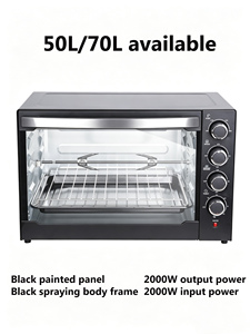 <span class=keywords><strong>Four</strong></span> électrique à convection <span class=keywords><strong>mini</strong></span> noir en acier inoxydable 50L/70L, puissance 2000W, pour usage domestique et hôtelier, avec fonctions de cuisson et de grillage - Product Image 6