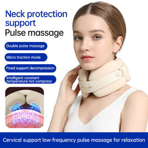 Penyangga ortopedi kerah spons profesional dapat diatur, dengan alat pijat denyut nadi pelindung leher untuk wilayah bahu - Product Image 2