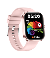 Smartwatch mit TFT-Display, Fitness-Tracker, IP68 wasserdicht, Schlafüberwachung, Anrufannahme, Silikon, quadratisches Design, Wecker