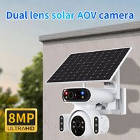 Caméra de sécurité sans fil UboxPro Solar 8MP CMOS double PIR 4G SIM, 2 objectifs, vision nocturne 4K, audio bidirectionnel 360°, alarme de mouvement