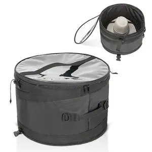 Wholesale Multi-functional Round Hats Organizer Wide Brims Hat Carrier Case Hat Storage Bag With Lids For Women Storage