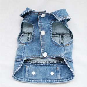 Abbigliamento per Cani Corgi Bichon Stile Cowboy con Fibbia per Guinzaglio, Gilet per Teddy e Poodle, Outfit per Primavera Estate Autunno Inverno in Denim - Product Image 4