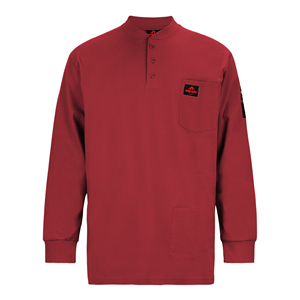 批发100%棉NFPA 2112 / CAT 2工作服阻燃亨利衫长袖针织衬衫 - Product Image 2