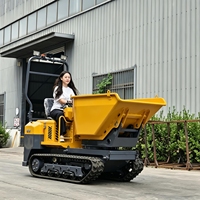 Dumper chenillé diesel CE EPA 1500 kg avec benne basculante hydraulique et chenilles en caoutchouc pour le transport sur chantier de construction