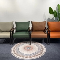 Fauteuil d'appoint moderne en cuir 502 avec structure métallique, fauteuil individuel, chaise longue de détente pour salon, hôtel, mobilier de maison
