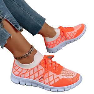 Chaussures de marche décontractées tendance pour femmes, grande taille 36-43, légères, respirantes, en maille, couleurs contrastées - Product Image 3
