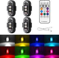 Feux stroboscopiques à LED RVB pour voiture, moto et vélo, 8 couleurs, position du flash, lumière sans fil pour avion, hélicoptère et avion.