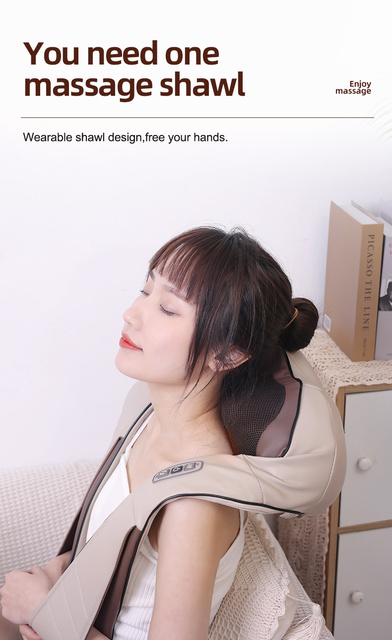 JINGTOP Wireless Electric Shiatsu Neck Shawl Massager with Timing Control Model JT-05